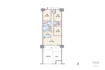 アトレ植田シーズンテラス3480万円：間取り図