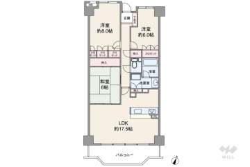 レックスパーク猪名川980万円：間取り図