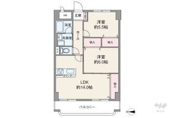 シャンボール茨木1400万円：間取り図