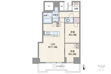 シエリアタワー大阪堀江10180万円：間取り図
