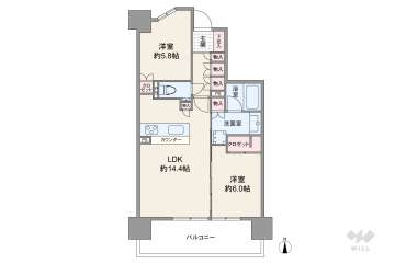 ジオ新町レジデンス7290万円：間取り図