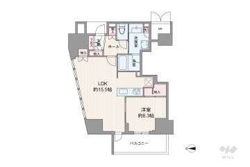 ジオタワー新町8180万円：間取り図