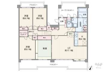 藤和八事ホームズDUALSTAGE四番館4150万円：間取り図