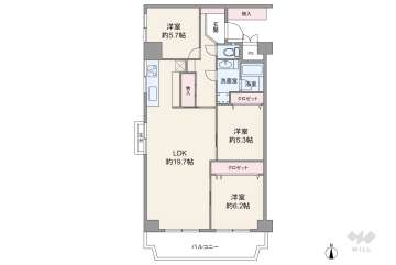 ローレルハイツ宝塚1号棟1699万円：間取り図