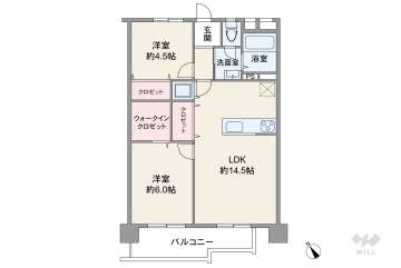 西一社第二団地102号棟1180万円：間取り図