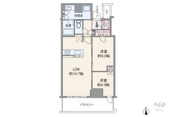 シエリアタワー大阪堀江8990万円：間取り図