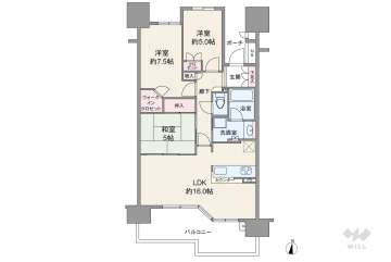 Ｂｒｉｌｌｉａレジデンス六甲アイランド3280万円：間取り図