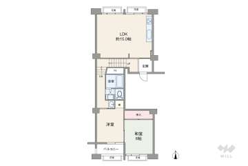 中津リバーサイドコーポD棟2690万円：間取り図