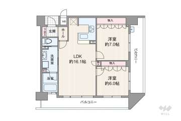 リーガル大阪城東3900万円：間取り図