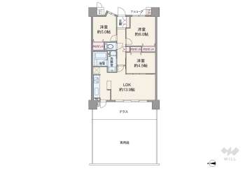 アルス西宮北口5190万円：間取り図