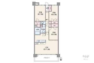 ローレルコート西宮北口レジデンス7790万円：間取り図