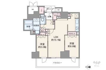 ジオタワー新町8780万円：間取り図