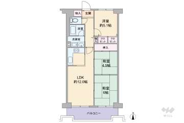 ファミリープラザ宝塚B棟890万円：間取り図