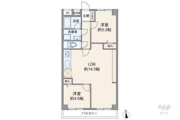 天王寺スカイハイツ3480万円：間取り図