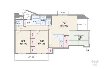 ルグランデ新大阪北4780万円：間取り図