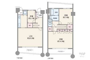 芦屋サニーヒル4450万円：間取り図