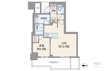シエリアタワー大阪堀江6000万円：間取り図