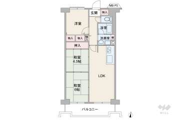 ファミリープラザ宝塚C棟1180万円：間取り図