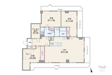 サニークレスト宝塚3890万円：間取り図