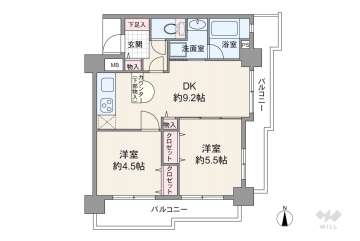 エスティライフ新大阪2380万円：間取り図
