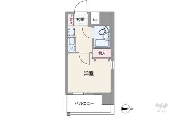 エスリード新大阪第3800万円：間取り図