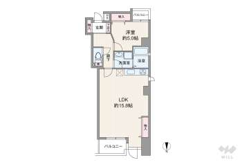 グランドシーズ心斎橋3690万円：間取り図