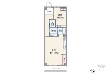 クローバーハイツ江戸堀2480万円：間取り図