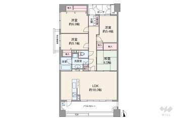 日進香久山杜の街107棟2399万円：間取り図