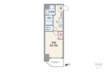 レジュールアッシュ難波リュクス1800万円：間取り図