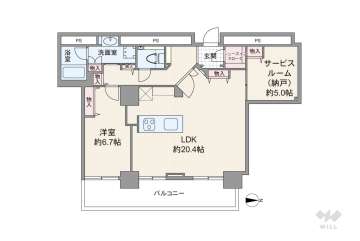 レジデンス梅田ローレルタワー9780万円：間取り図