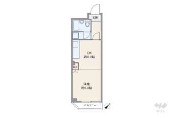 朝日プラザ末吉橋1280万円：間取り図