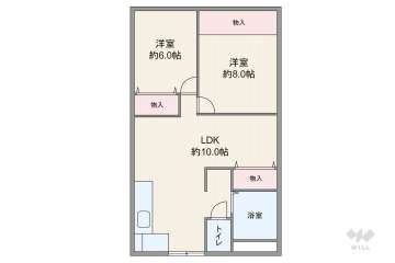 京橋第二コーポ1290万円：間取り図