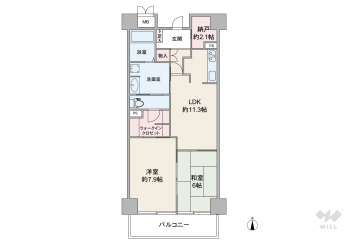 ＲＩＣイーストコート11番街2番館1380万円：間取り図