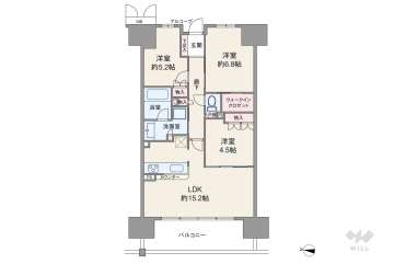ローレルスクエアOSAKA LINK5080万円：間取り図