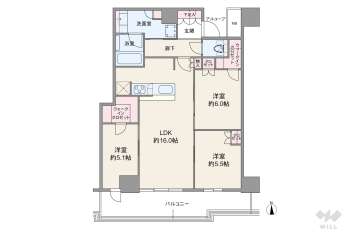 シエリアタワー大阪堀江13900万円：間取り図