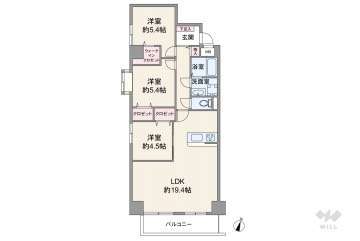 ファミール芦屋伊勢町1980万円：間取り図