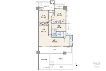 ローレルコート立花町4780万円：間取り図