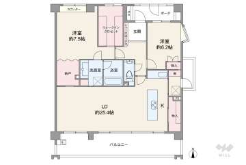 芦屋朝日ヶ丘北公園アーバンライフ4380万円：間取り図