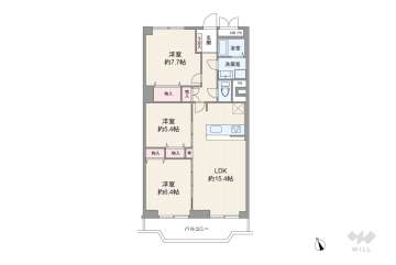 日興甲東園スカイマンション2090万円：間取り図
