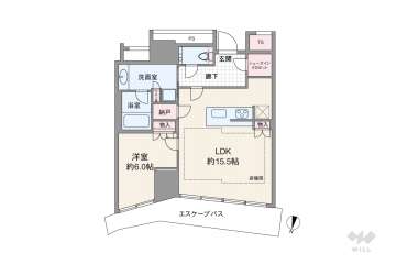 Brillia(ブリリア) Tower 堂島14480万円：間取り図