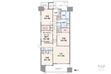 エスリード阿波座6398万円：間取り図