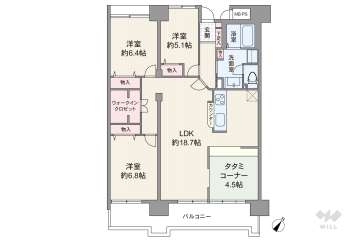 武庫川みどりのまち10号棟2799万円：間取り図