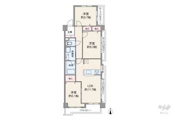 シャルム市丘町2480万円：間取り図