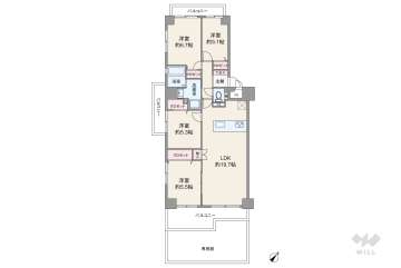サンロイヤル箕面コスモ1号館3490万円：間取り図