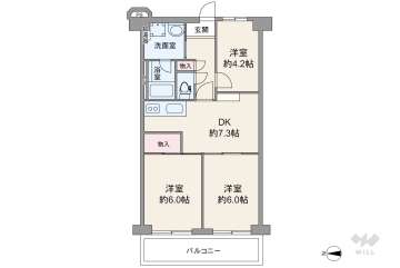 ネオハイツ城東1980万円：間取り図