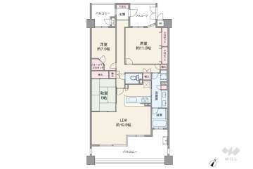 プレシアスシティ・ザ・シーズンズD棟4299万円：間取り図