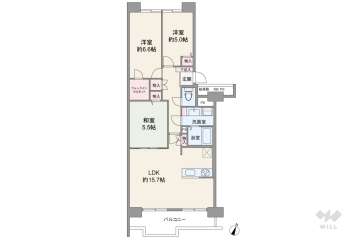 阪急日生ニュータウンサウンズヒルF棟1790万円：間取り図