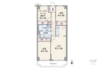 ファミリープラザ宝塚B棟1790万円：間取り図