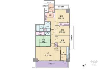 西宮マリナパークシティ海のまち4番館2680万円：間取り図
