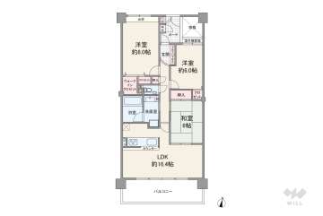 クラウンヒルズ箕面2800万円：間取り図